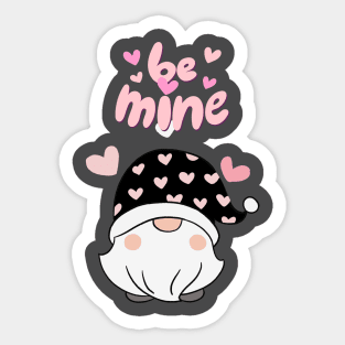 Be Mine Valentines Day Gnome Sticker